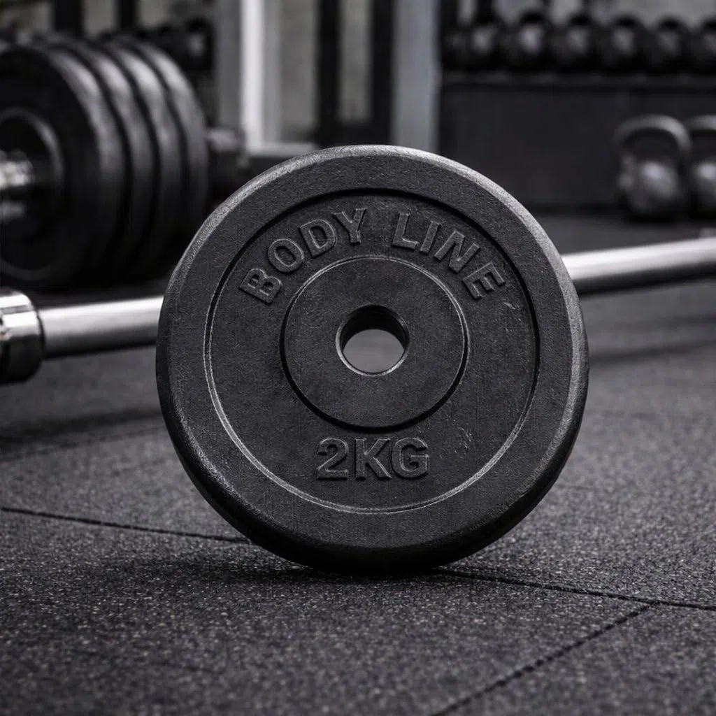 Bodyline schwere Scheibe aus Gusseisen für Langhantel-, Kurzhantel- und Gewichtheben — Durchmesser 25 mm — für Fitnessstudio, Fitness, Heimtraining