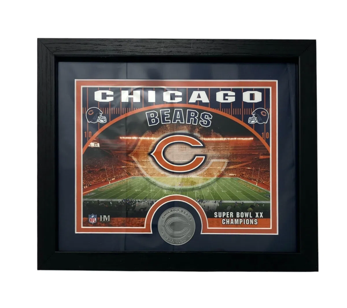 Highland Mint NFL Chicago Bears 22,9 x 27,9 cm Stadionmünze Foto Mint