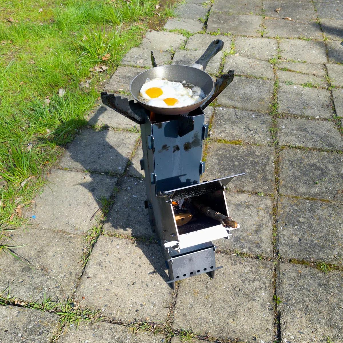 Fire World Raketenofen Rocket Groß Stove Stecksystem aus massivem 3 mm dickem Stahl