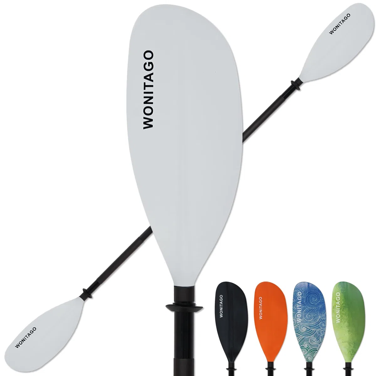 Kajakpaddel mit Legierungsschaft und PP-Klinge, schwimmende Kajak-Ruder, verstellbar 230-250 cm/90-98 Zoll, 210-230 cm/82-90 Zoll