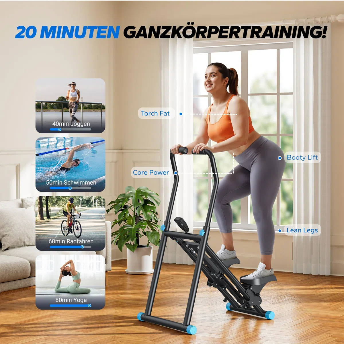 MERACH 2025 Stair Stepper Pro,Stairmaster für Zuhause mit Einstellbarem 3 Stufen Widerstand,Folding Cardio Vertical Climber Maschine Treppenmeister mit Verstellbare Lenker für Home Büro Fitnessgerät