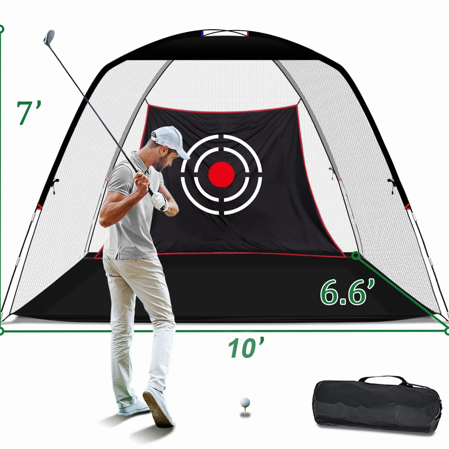 Golf-Übungsnetze für Hinterhoffahrten im Innenbereich, robuste Übungsnetze für den Hinterhof, hochwertige tragbare Golf-Schlagnetze mit Rahmen und Netz für Männer und Frauen