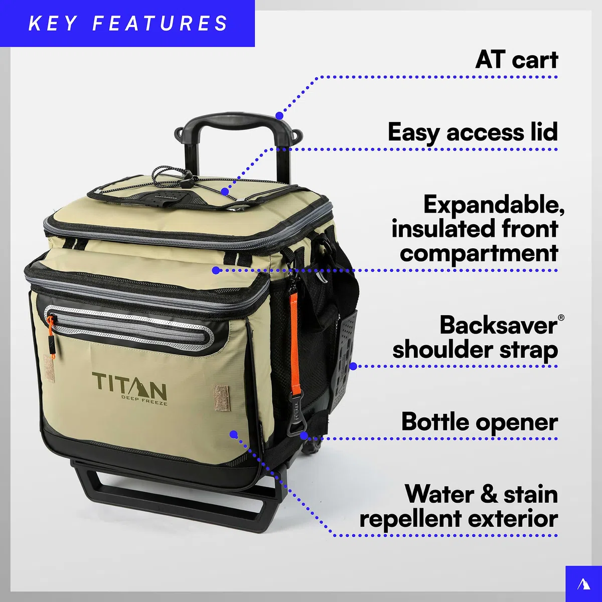 Arctic Zone Titan Deep Freeze 60 (50+10) Can Collapsible Rolling Cooler with All-Terrain Cart